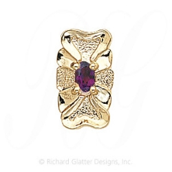 GS309 AMY - 14 Karat Gold Amethyst Slide 